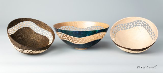 Helen Bailey Woodturning: Trio of Waves